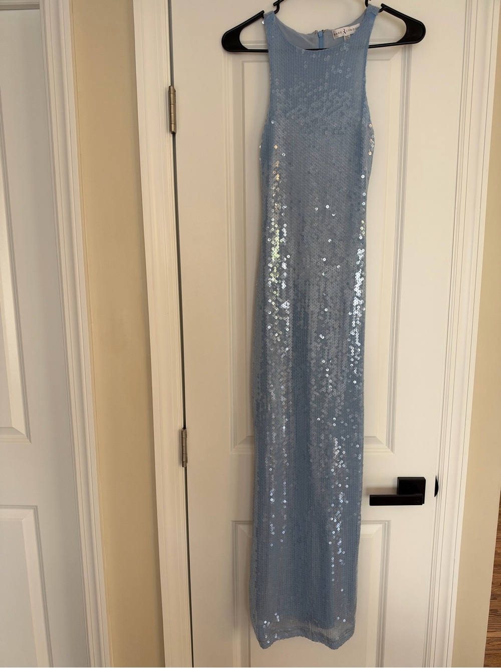 Rare London Light Blue Sequin Maxi Dress